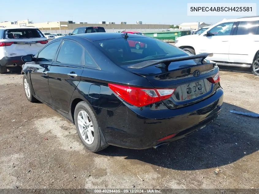 2012 Hyundai Sonata Se 2.0T VIN: 5NPEC4AB5CH425581 Lot: 40294485