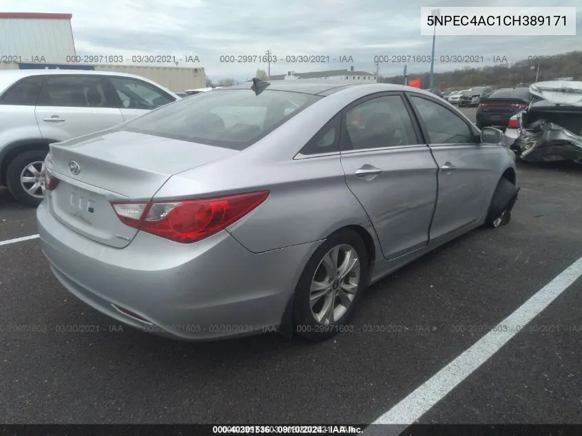 2012 Hyundai Sonata Limited VIN: 5NPEC4AC1CH389171 Lot: 40301536