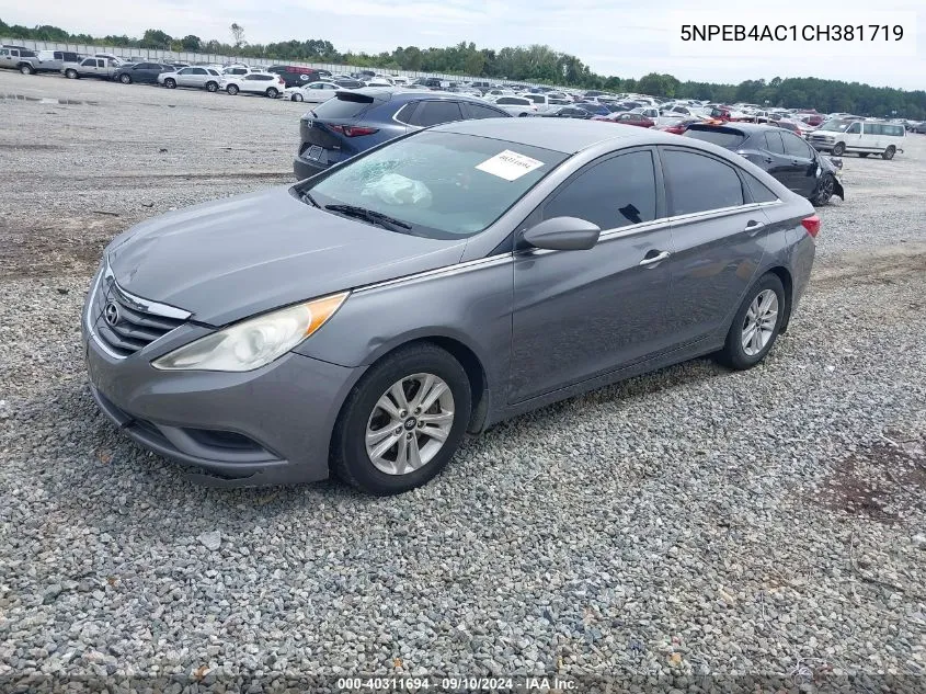 5NPEB4AC1CH381719 2012 Hyundai Sonata Gls