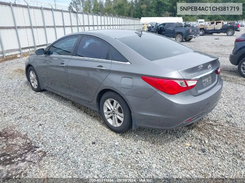 5NPEB4AC1CH381719 2012 Hyundai Sonata Gls