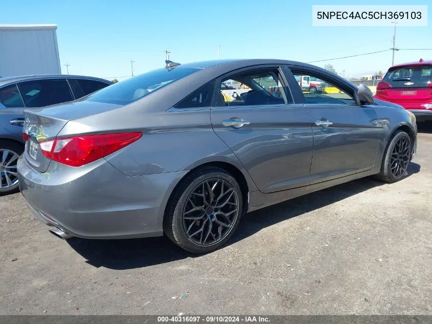 2012 Hyundai Sonata Se VIN: 5NPEC4AC5CH369103 Lot: 40316097