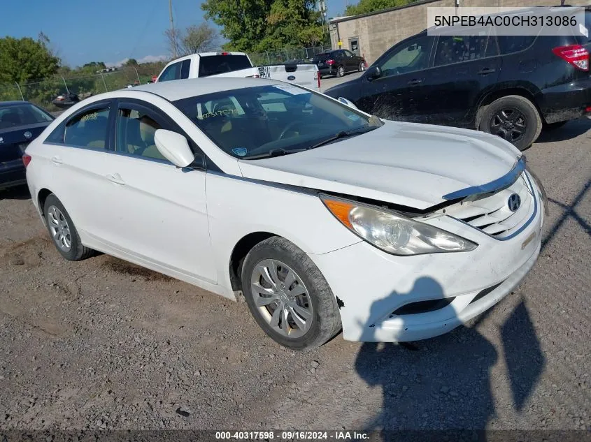 2012 Hyundai Sonata Gls VIN: 5NPEB4AC0CH313086 Lot: 40317598