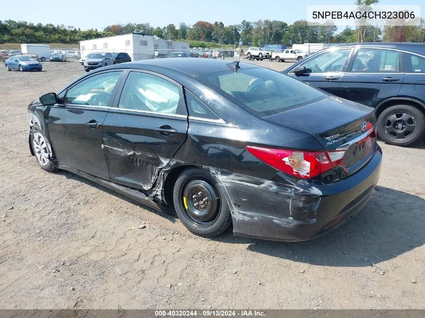 2012 Hyundai Sonata Gls VIN: 5NPEB4AC4CH323006 Lot: 40320244