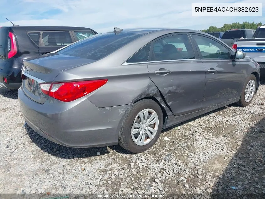 2012 Hyundai Sonata Gls VIN: 5NPEB4AC4CH382623 Lot: 40327186