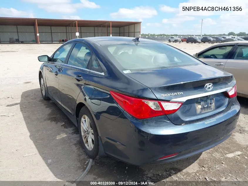 2012 Hyundai Sonata Gls VIN: 5NPEB4AC8CH461356 Lot: 40328308