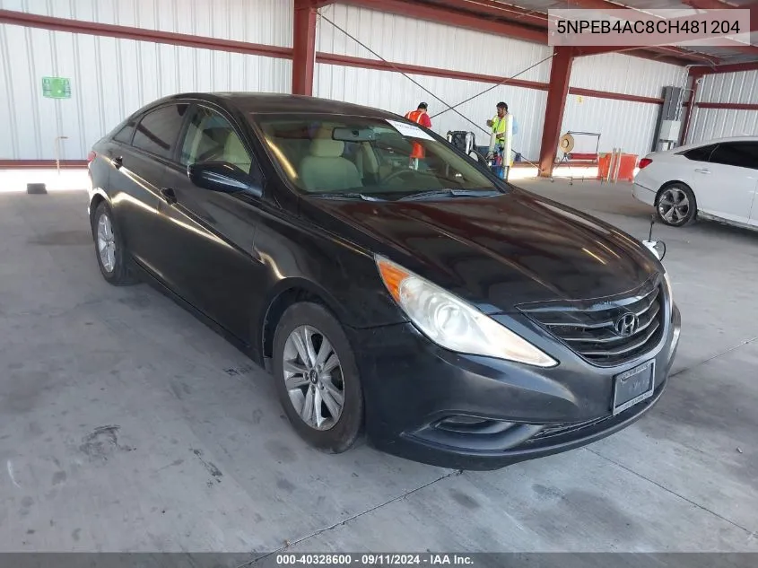 2012 Hyundai Sonata Gls VIN: 5NPEB4AC8CH481204 Lot: 40328600