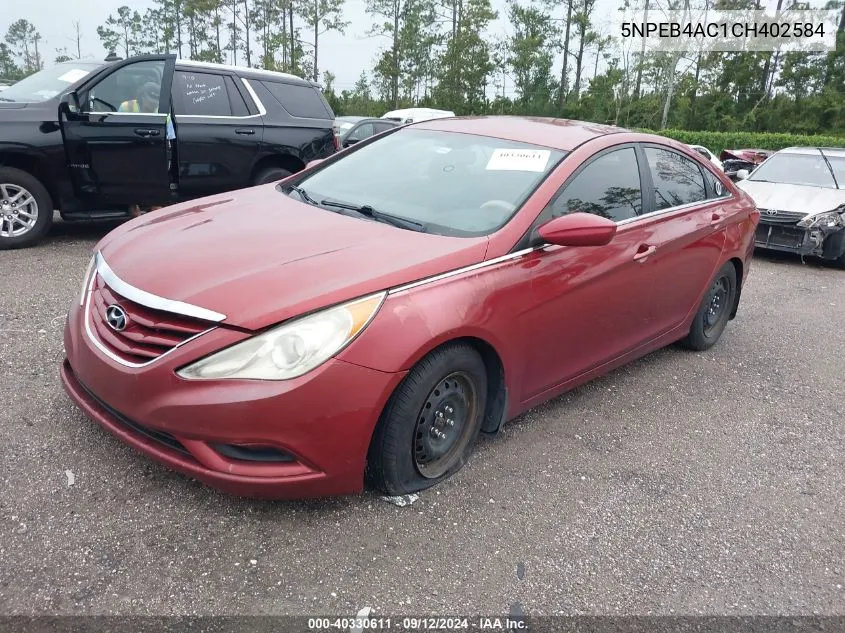 5NPEB4AC1CH402584 2012 Hyundai Sonata Gls