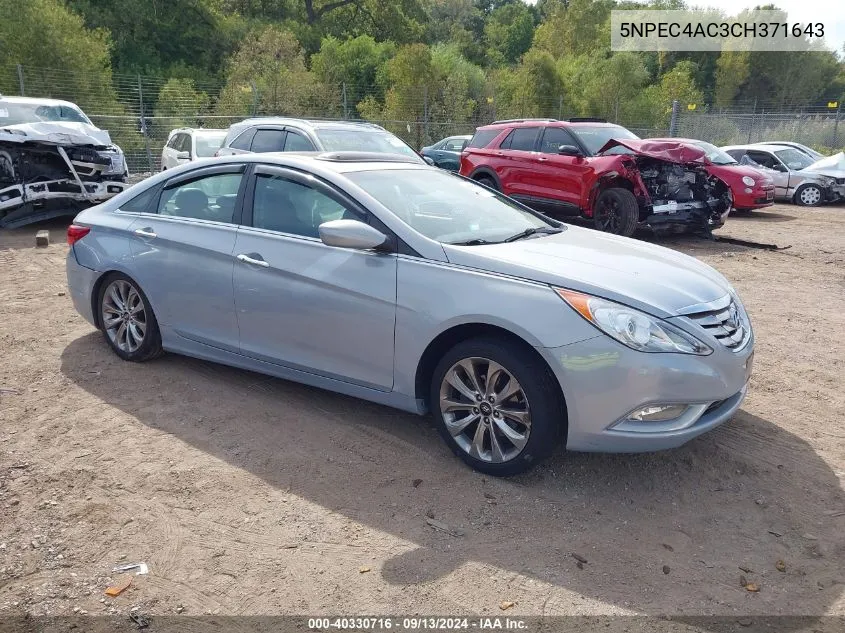 2012 Hyundai Sonata Se VIN: 5NPEC4AC3CH371643 Lot: 40330716