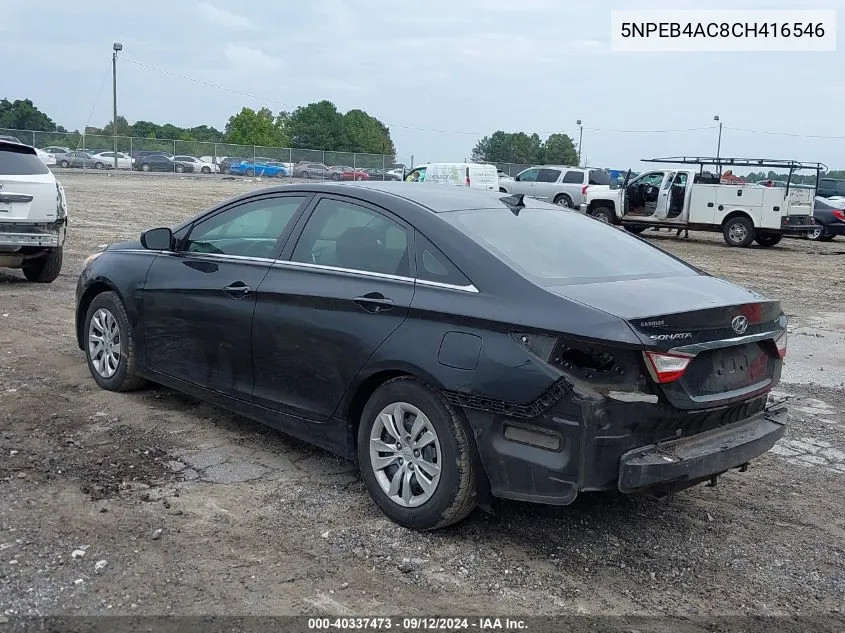 2012 Hyundai Sonata Gls VIN: 5NPEB4AC8CH416546 Lot: 40337473