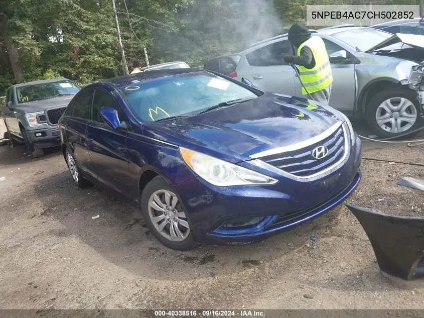 2012 Hyundai Sonata Gls VIN: 5NPEB4AC7CH502852 Lot: 40338516