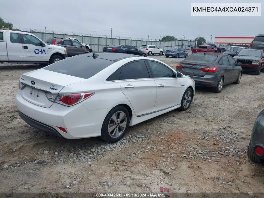 2012 Hyundai Sonata Hybrid VIN: KMHEC4A4XCA024371 Lot: 40342692