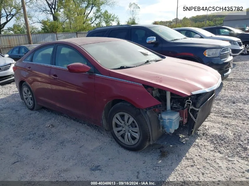 2012 Hyundai Sonata Gls VIN: 5NPEB4AC5CH435782 Lot: 40348613