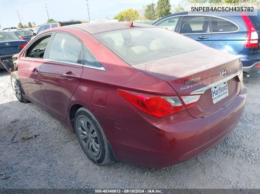 5NPEB4AC5CH435782 2012 Hyundai Sonata Gls