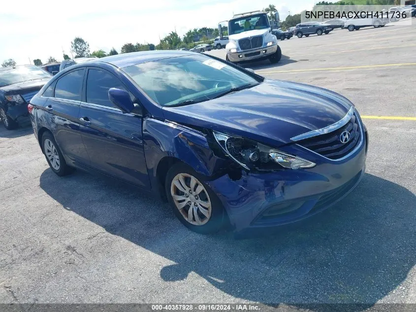 2012 Hyundai Sonata Gls VIN: 5NPEB4ACXCH411736 Lot: 40357928