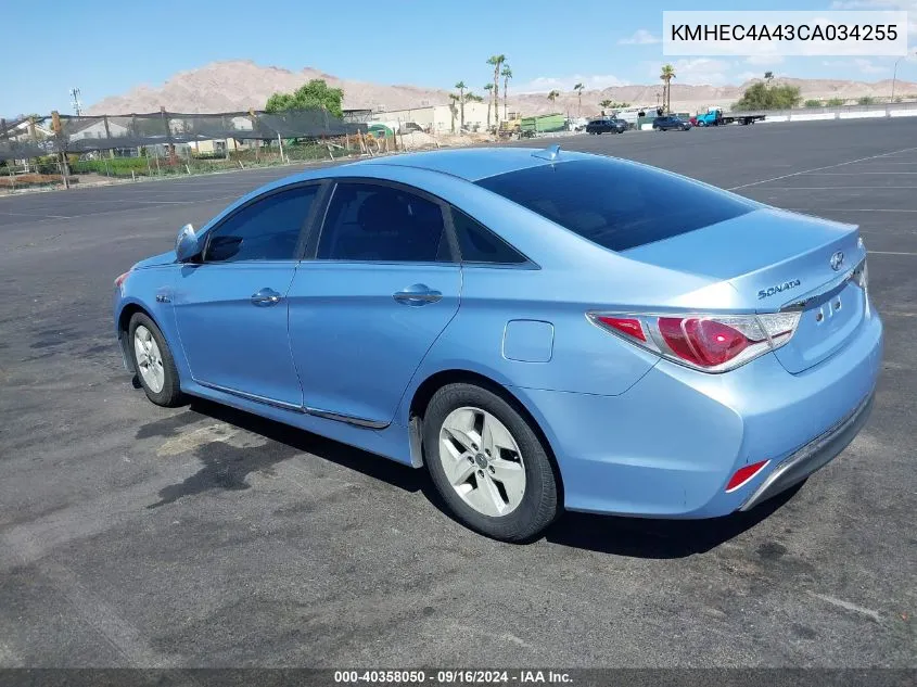 2012 Hyundai Sonata Hybrid VIN: KMHEC4A43CA034255 Lot: 40358050