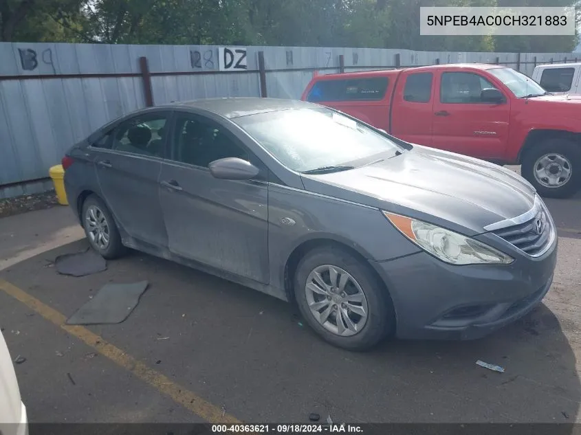 2012 Hyundai Sonata Gls VIN: 5NPEB4AC0CH321883 Lot: 40363621