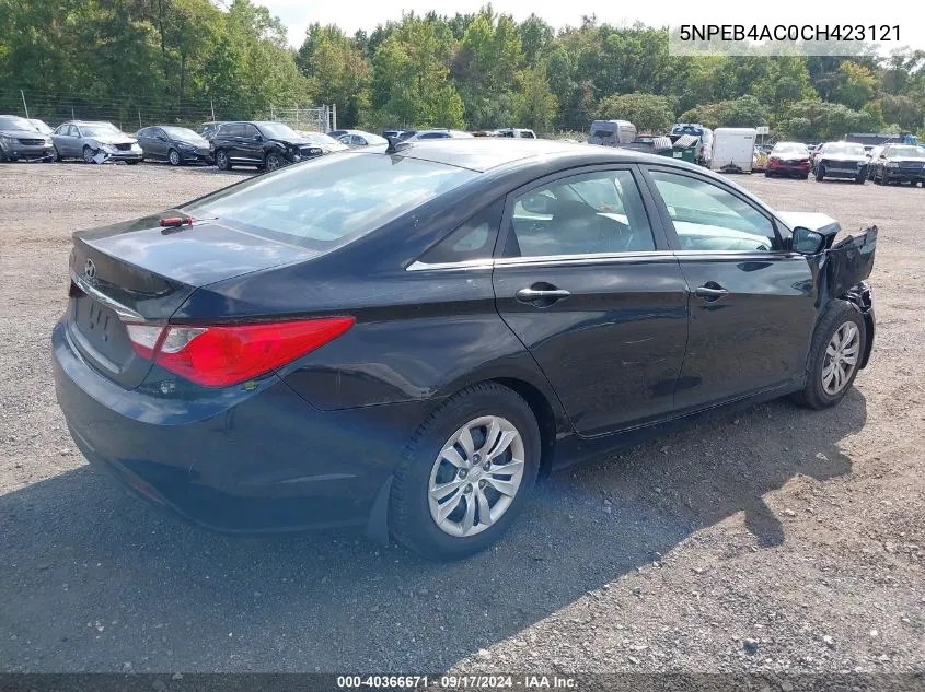 2012 Hyundai Sonata Gls VIN: 5NPEB4AC0CH423121 Lot: 40366671