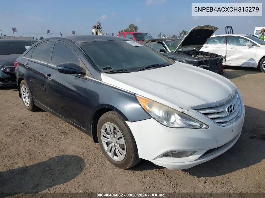 2012 Hyundai Sonata Gls VIN: 5NPEB4ACXCH315279 Lot: 40406052