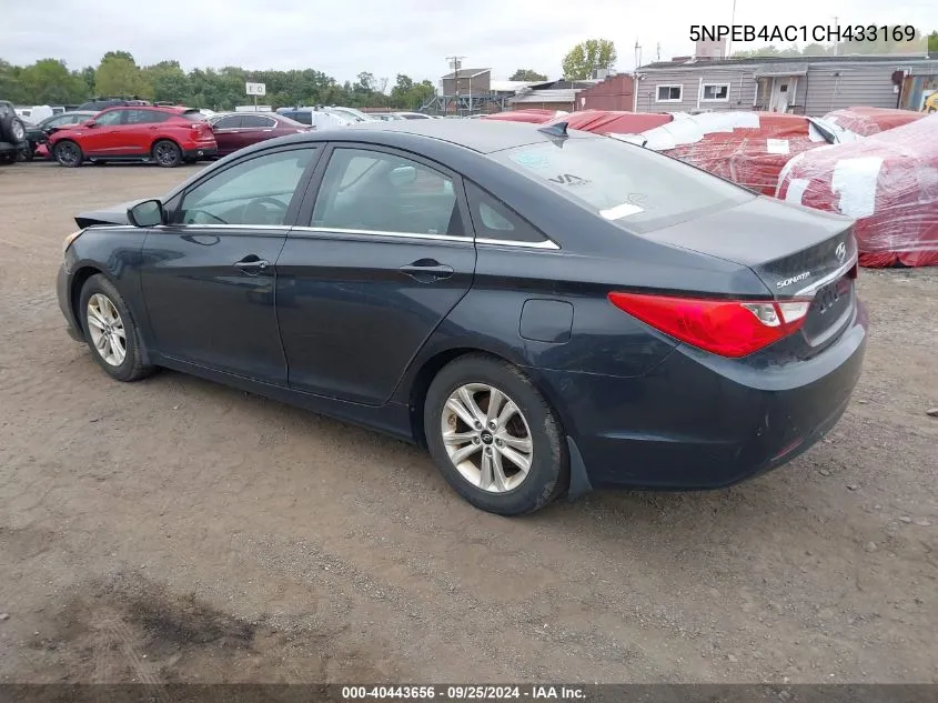 2012 Hyundai Sonata Gls VIN: 5NPEB4AC1CH433169 Lot: 40443656