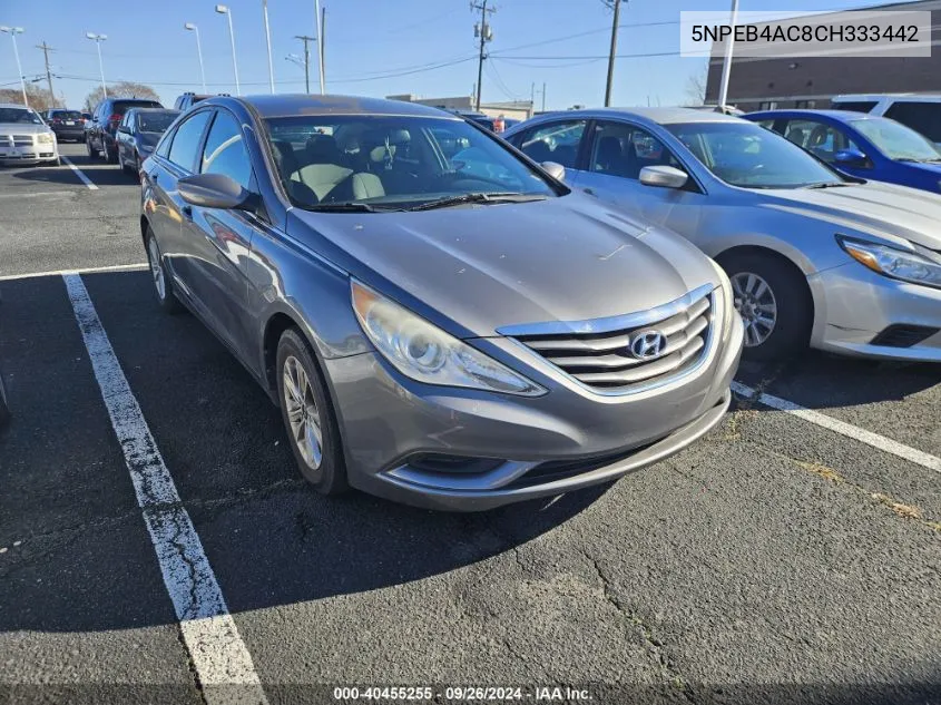 2012 Hyundai Sonata VIN: 5NPEB4AC8CH333442 Lot: 40455255