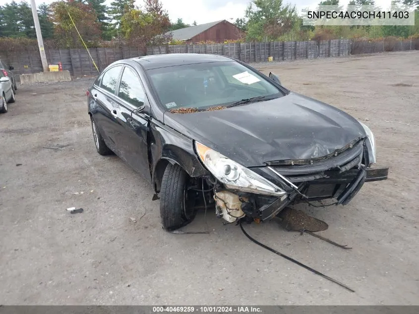 2012 Hyundai Sonata Se VIN: 5NPEC4AC9CH411403 Lot: 40469259