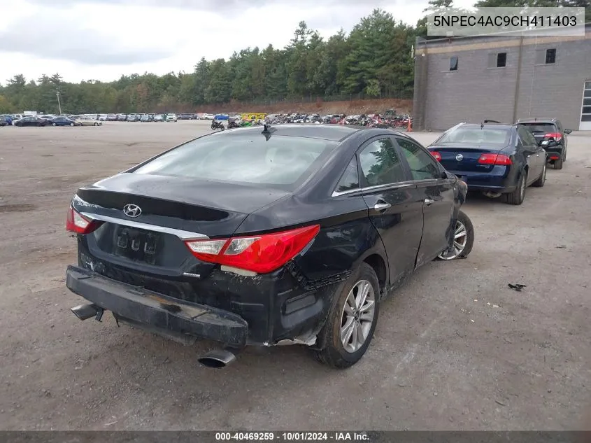 2012 Hyundai Sonata Se VIN: 5NPEC4AC9CH411403 Lot: 40469259