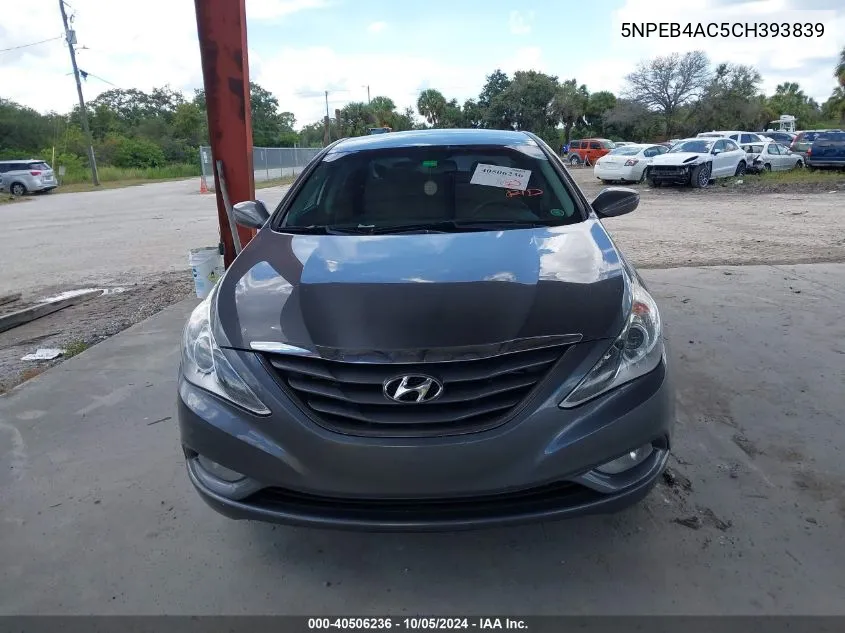 5NPEB4AC5CH393839 2012 Hyundai Sonata Gls