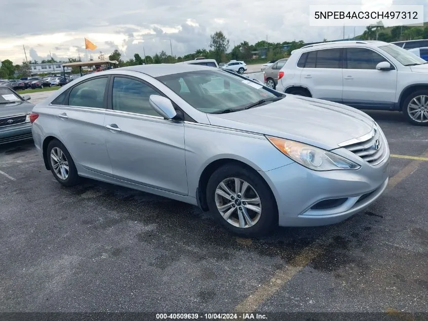 2012 Hyundai Sonata Gls VIN: 5NPEB4AC3CH497312 Lot: 40509639