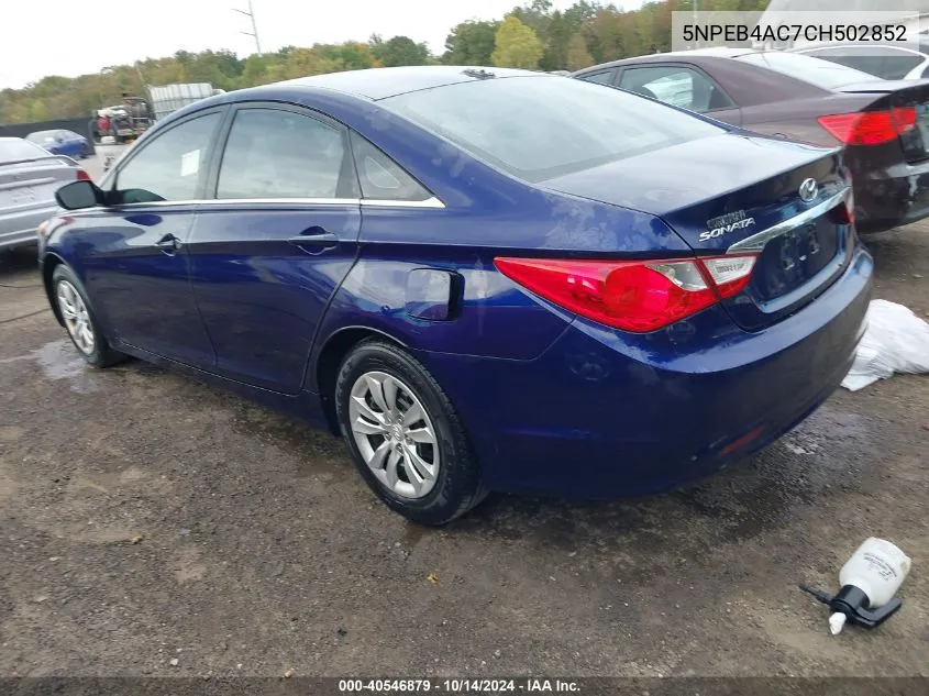 5NPEB4AC7CH502852 2012 Hyundai Sonata Gls