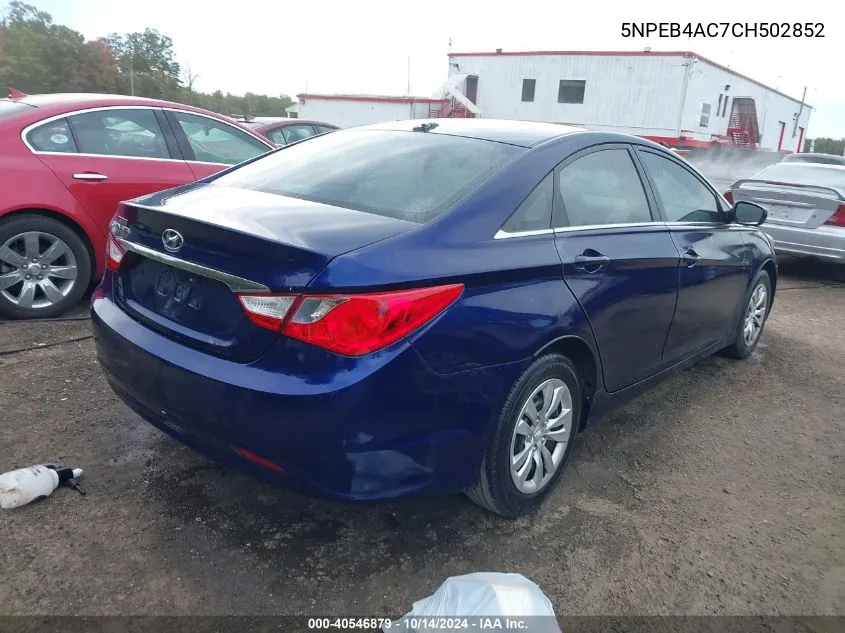 5NPEB4AC7CH502852 2012 Hyundai Sonata Gls