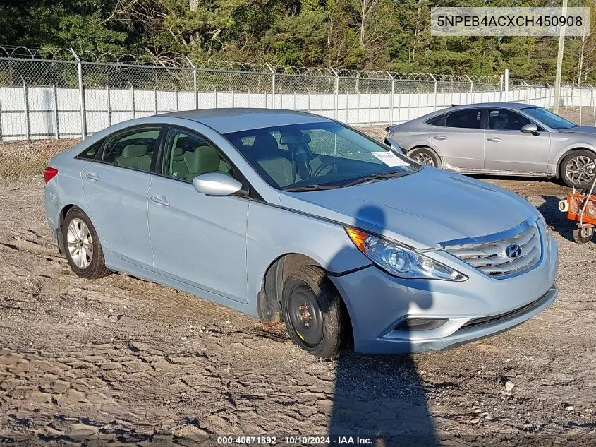 2012 Hyundai Sonata Gls VIN: 5NPEB4ACXCH450908 Lot: 40571892