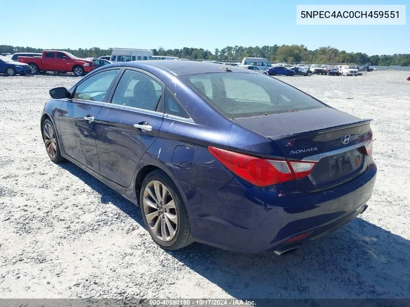 2012 Hyundai Sonata Se VIN: 5NPEC4AC0CH459551 Lot: 40590190