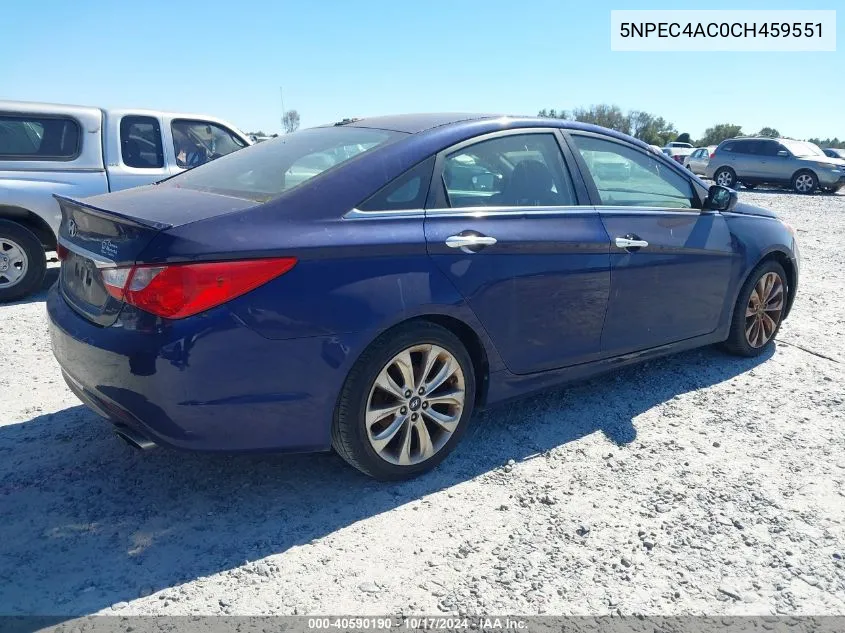 2012 Hyundai Sonata Se VIN: 5NPEC4AC0CH459551 Lot: 40590190