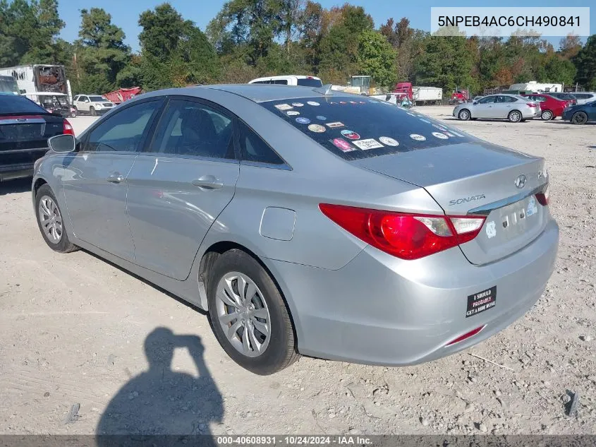 2012 Hyundai Sonata Gls VIN: 5NPEB4AC6CH490841 Lot: 40608931