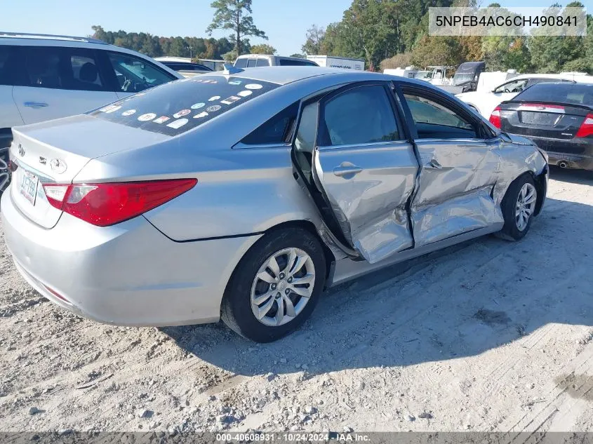 2012 Hyundai Sonata Gls VIN: 5NPEB4AC6CH490841 Lot: 40608931