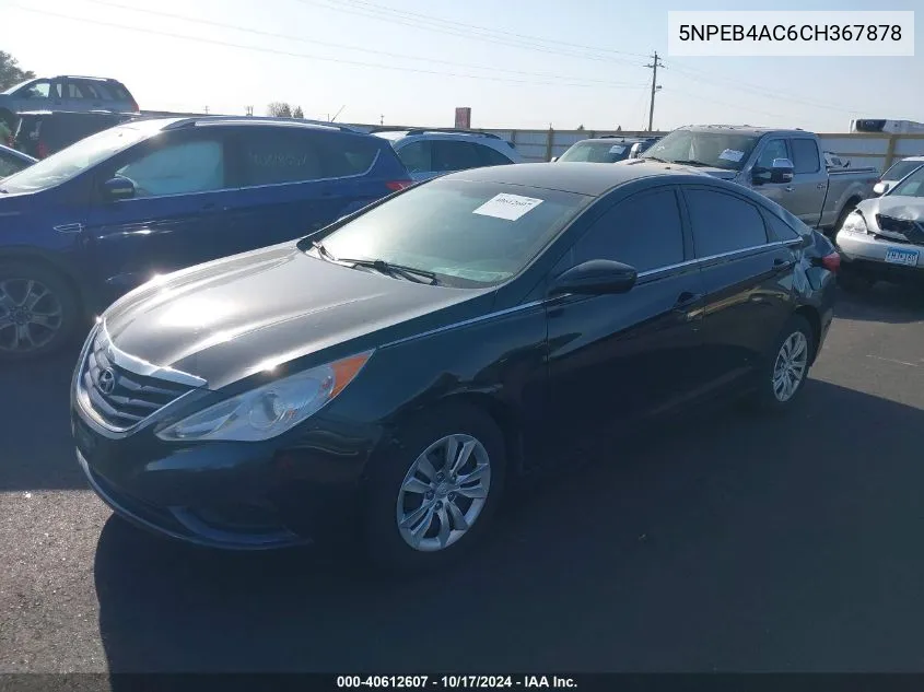 2012 Hyundai Sonata Gls VIN: 5NPEB4AC6CH367878 Lot: 40612607