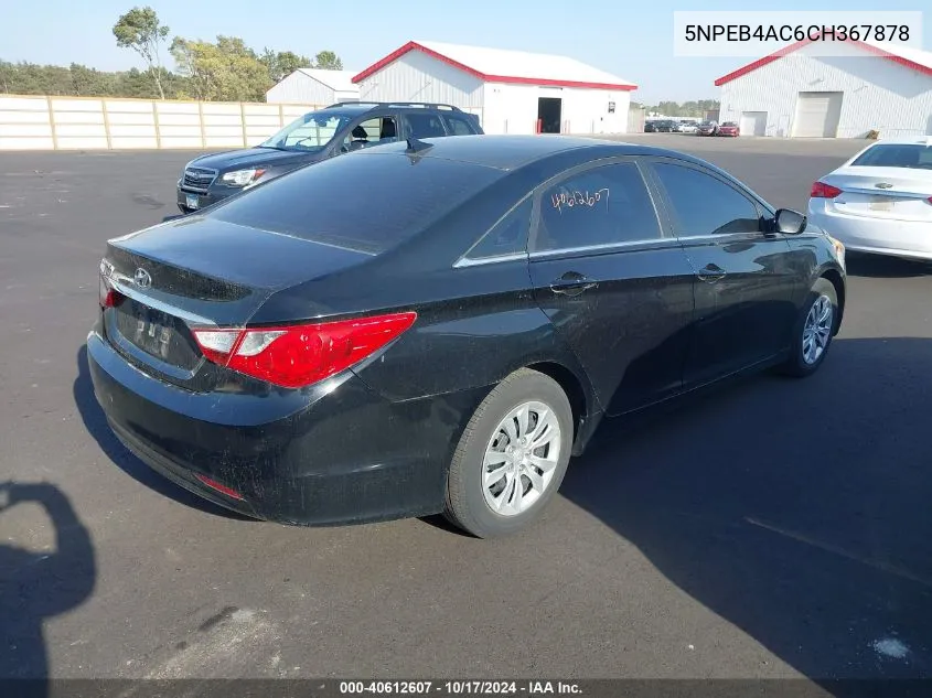 2012 Hyundai Sonata Gls VIN: 5NPEB4AC6CH367878 Lot: 40612607