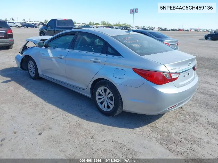 5NPEB4AC6CH459136 2012 Hyundai Sonata Gls