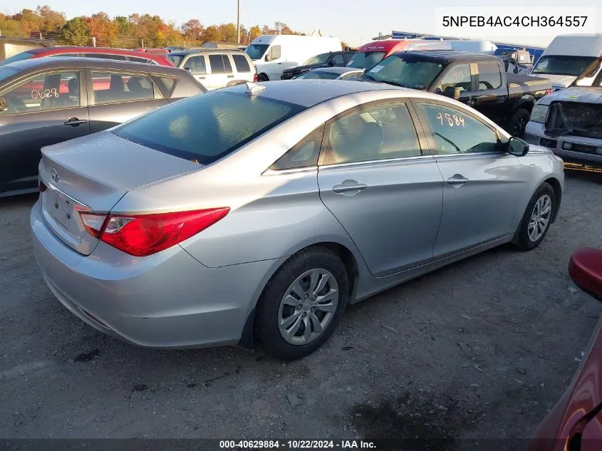 2012 Hyundai Sonata Gls VIN: 5NPEB4AC4CH364557 Lot: 40629884