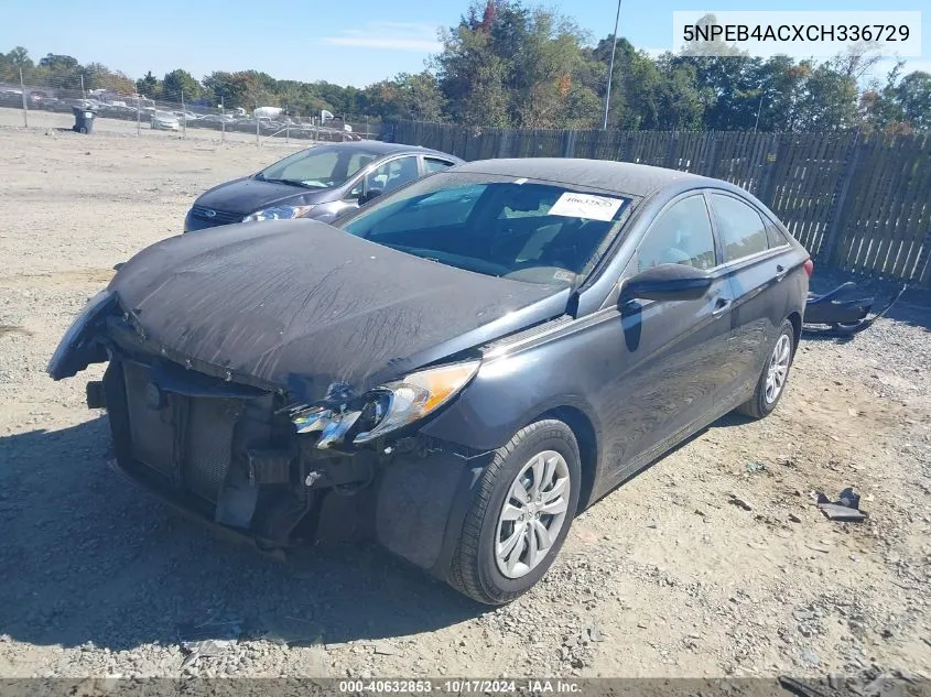 5NPEB4ACXCH336729 2012 Hyundai Sonata Gls