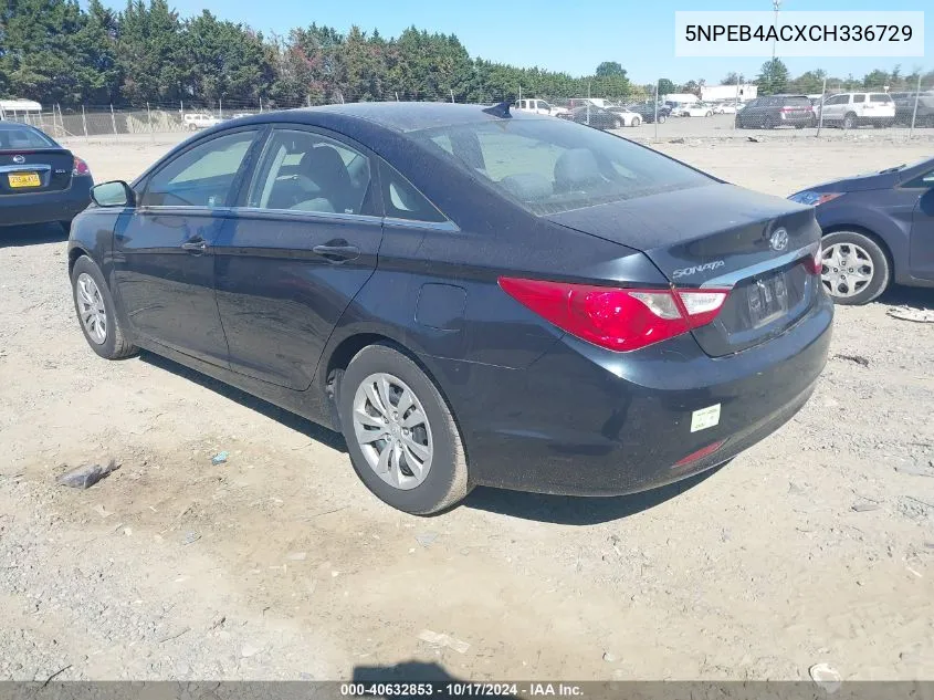 5NPEB4ACXCH336729 2012 Hyundai Sonata Gls