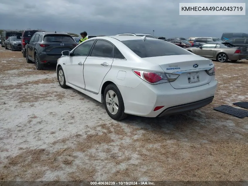 2012 Hyundai Sonata Hybrid VIN: KMHEC4A49CA043719 Lot: 40636239