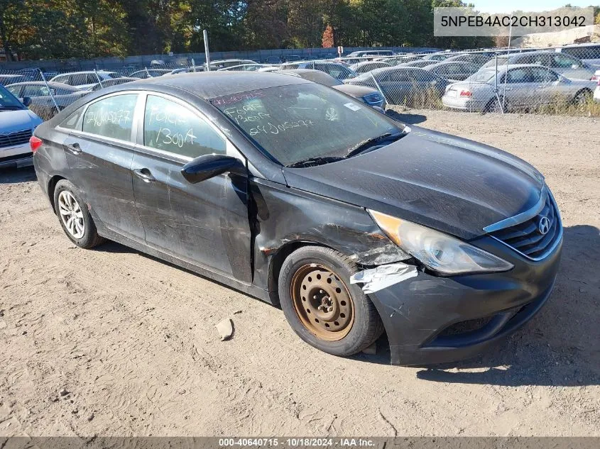 2012 Hyundai Sonata Gls VIN: 5NPEB4AC2CH313042 Lot: 40640715