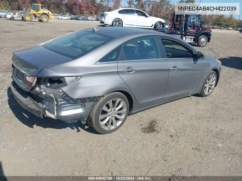 2012 Hyundai Sonata Se 2.0T VIN: 5NPEC4AB4CH422039 Lot: 40642798