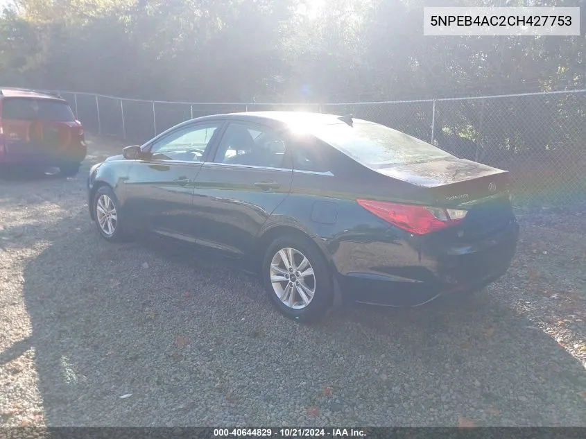 5NPEB4AC2CH427753 2012 Hyundai Sonata Gls