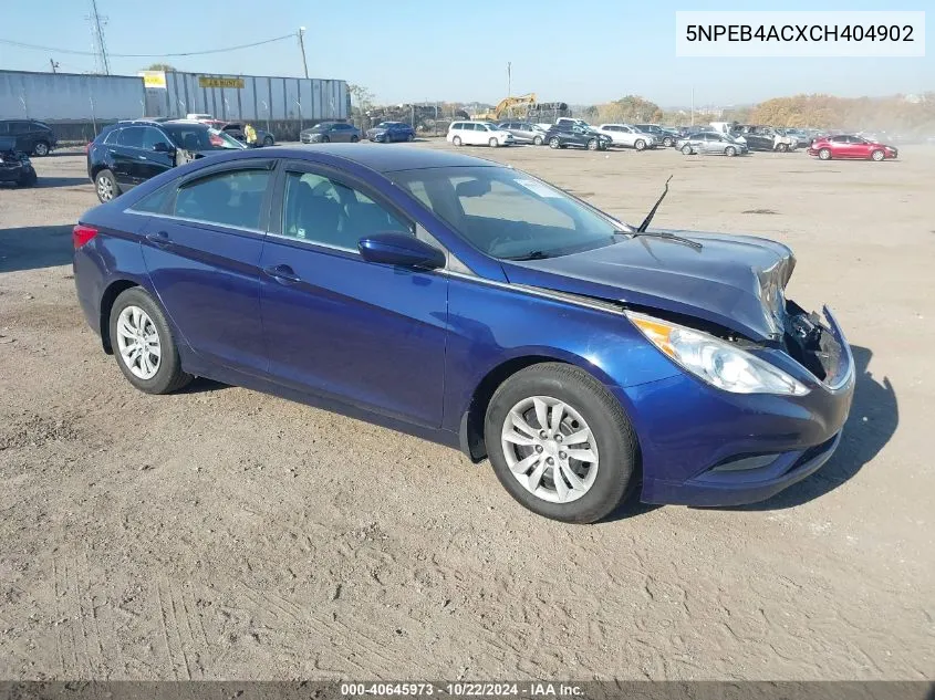 2012 Hyundai Sonata Gls VIN: 5NPEB4ACXCH404902 Lot: 40645973