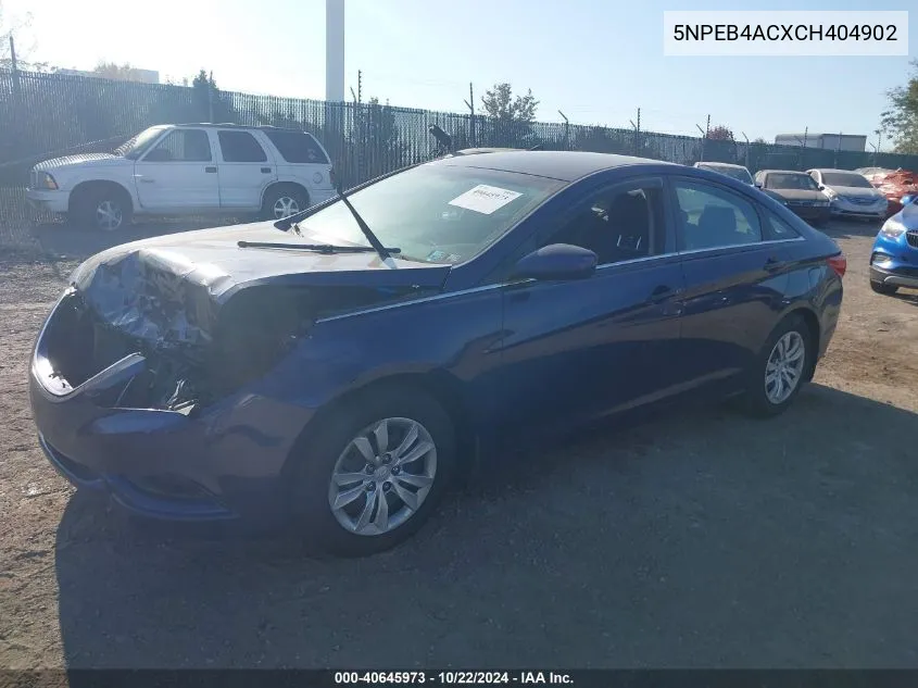 5NPEB4ACXCH404902 2012 Hyundai Sonata Gls