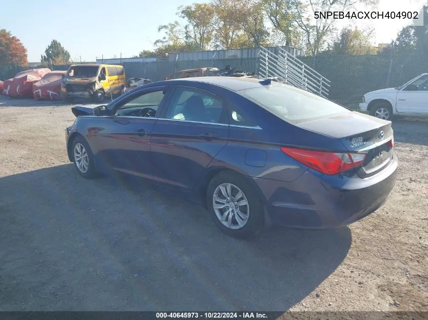 5NPEB4ACXCH404902 2012 Hyundai Sonata Gls