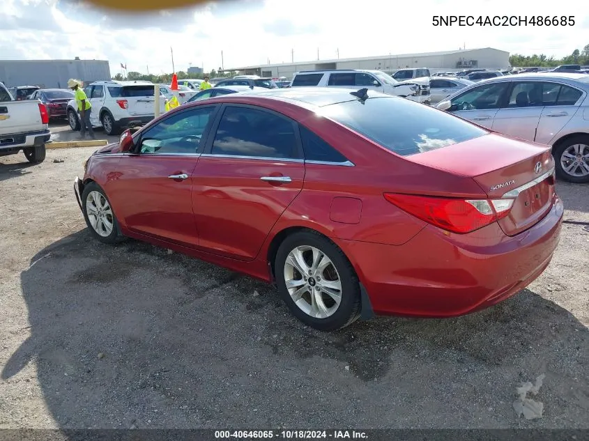 2012 Hyundai Sonata Limited VIN: 5NPEC4AC2CH486685 Lot: 40646065