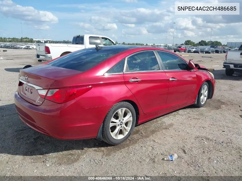 2012 Hyundai Sonata Limited VIN: 5NPEC4AC2CH486685 Lot: 40646065